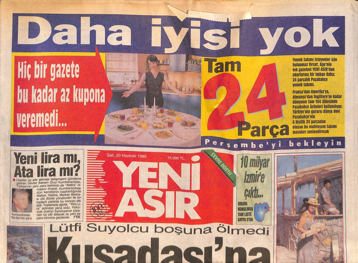 Yeni Asır Gazetesi 20 Haziran 1995 - Karşıyaka Muradına Erdi - Yasemin Ulukartal 