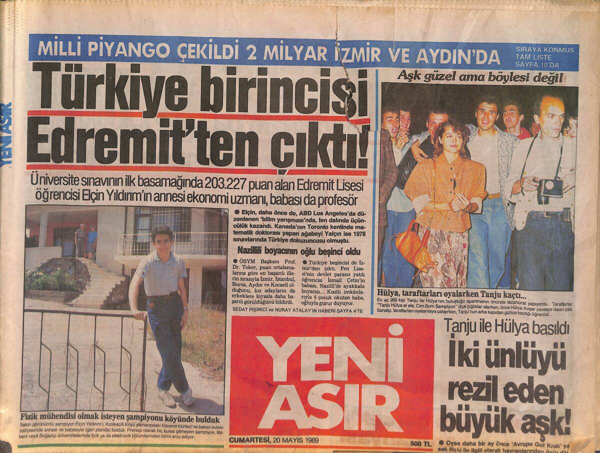 Yeni Asır Gazetesi 20 Mayıs 1989 - Erbakan , Bu Yıl da Anıtkabir'de Yoktu - Yesiç Ağırlaştı GZ132052 - 1
