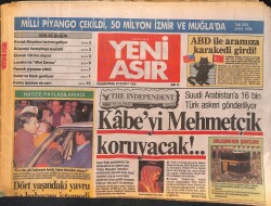 Yeni Asır Gazetesi 20 Şubat 1988 - Suudi Arabistan'a 16 Bin Türk Askeri, Kabe'yi Koruyacaklar - Seda Sayan Gazino Afişi GZ134781 - 1