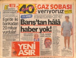 Yeni Asır Gazetesi 21 Eylül 1989 - İstanbul'da Seri Operasyonlar Düzenlendi Ama Barıştan Hala Haber Yok- Hülya Avşar, Bülent Ersoy, İbrahim Tatlıses GZ132277 - 1