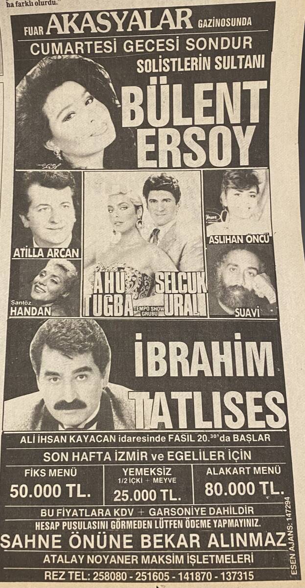 Yeni Asır Gazetesi 21 Eylül 1989 - İstanbul'da Seri Operasyonlar Düzenlendi Ama Barıştan Hala Haber Yok- Hülya Avşar, Bülent Ersoy, İbrahim Tatlıses GZ132277 - 3