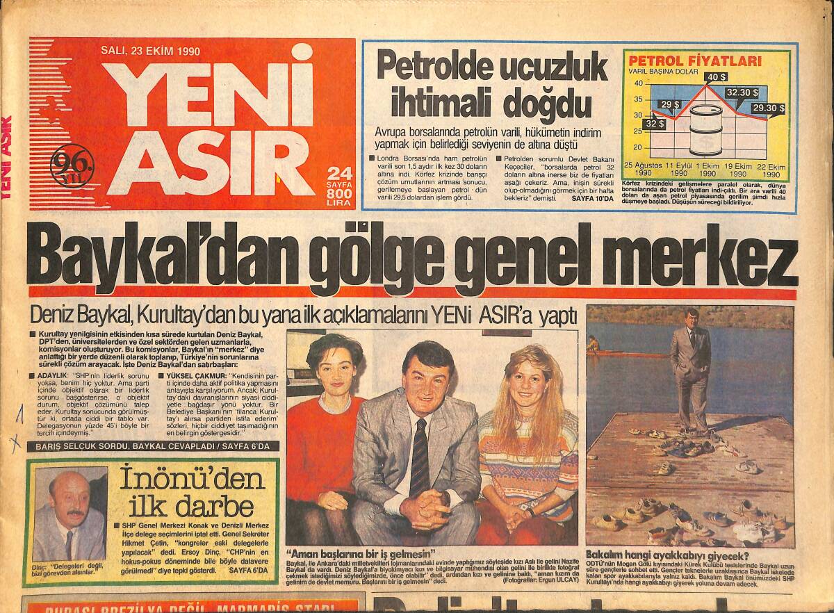 Yeni Asır Gazetesi 23 Ekim 1990 - Zekai Tunca Mest Edecek - Semra Özal'ın Misillemesi GZ133713 - 1