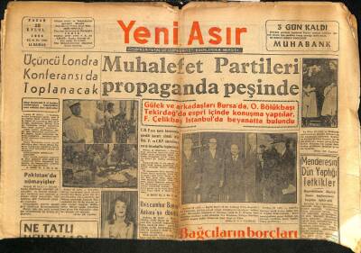 Yeni Asır Gazetesi 23 Eylül 1956 - Türkiyede İlk Defa Çevrilen Renkli Bir Sinemaskop Filmin Hazırlıkları Bitti , Film Ekibi İzmirden Ayrıldı GZ116023 - 1
