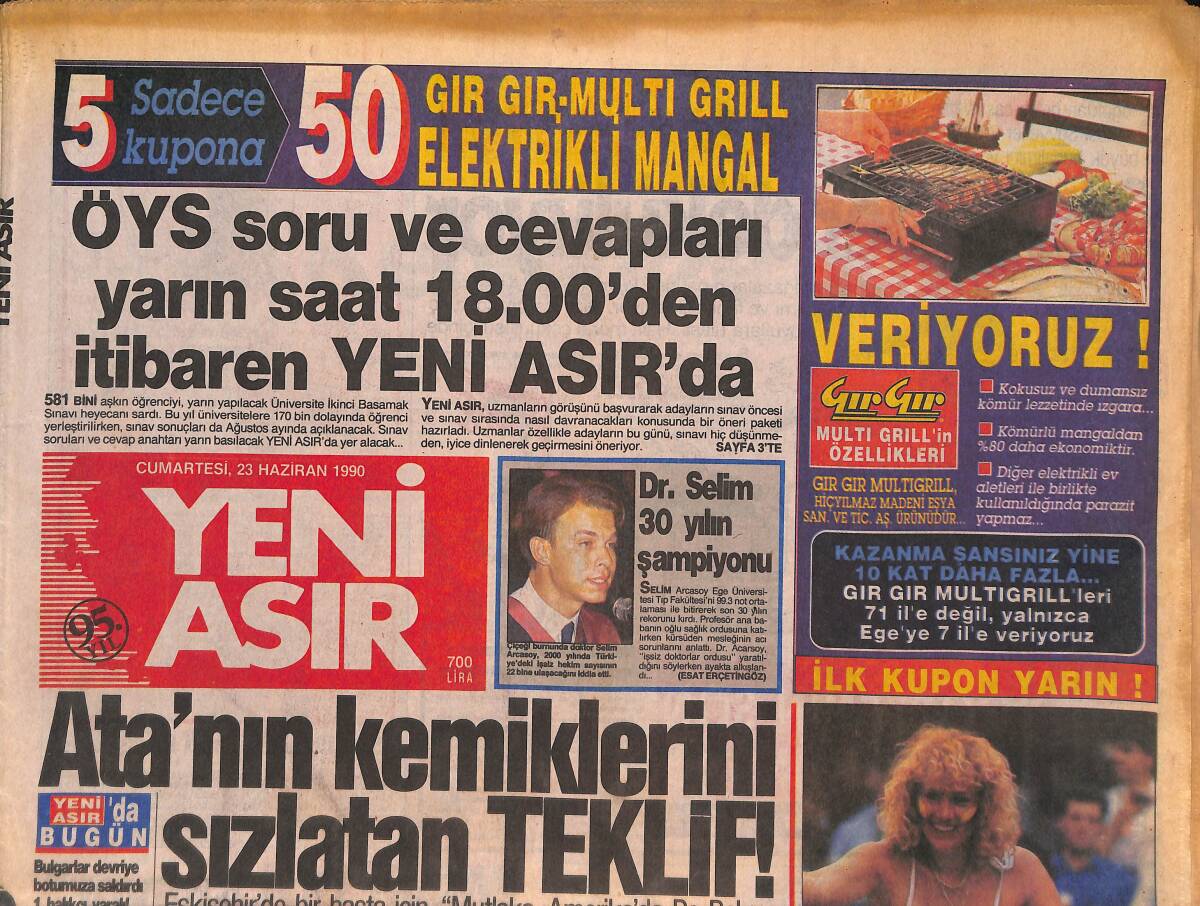 Yeni Asır Gazetesi 23 Haziran 1990 - Şarkı Ve Türkü Yine Zamlandı - Yenge , Tatlıses'i Boşuna Götürdü !.. GZ133452 - 1