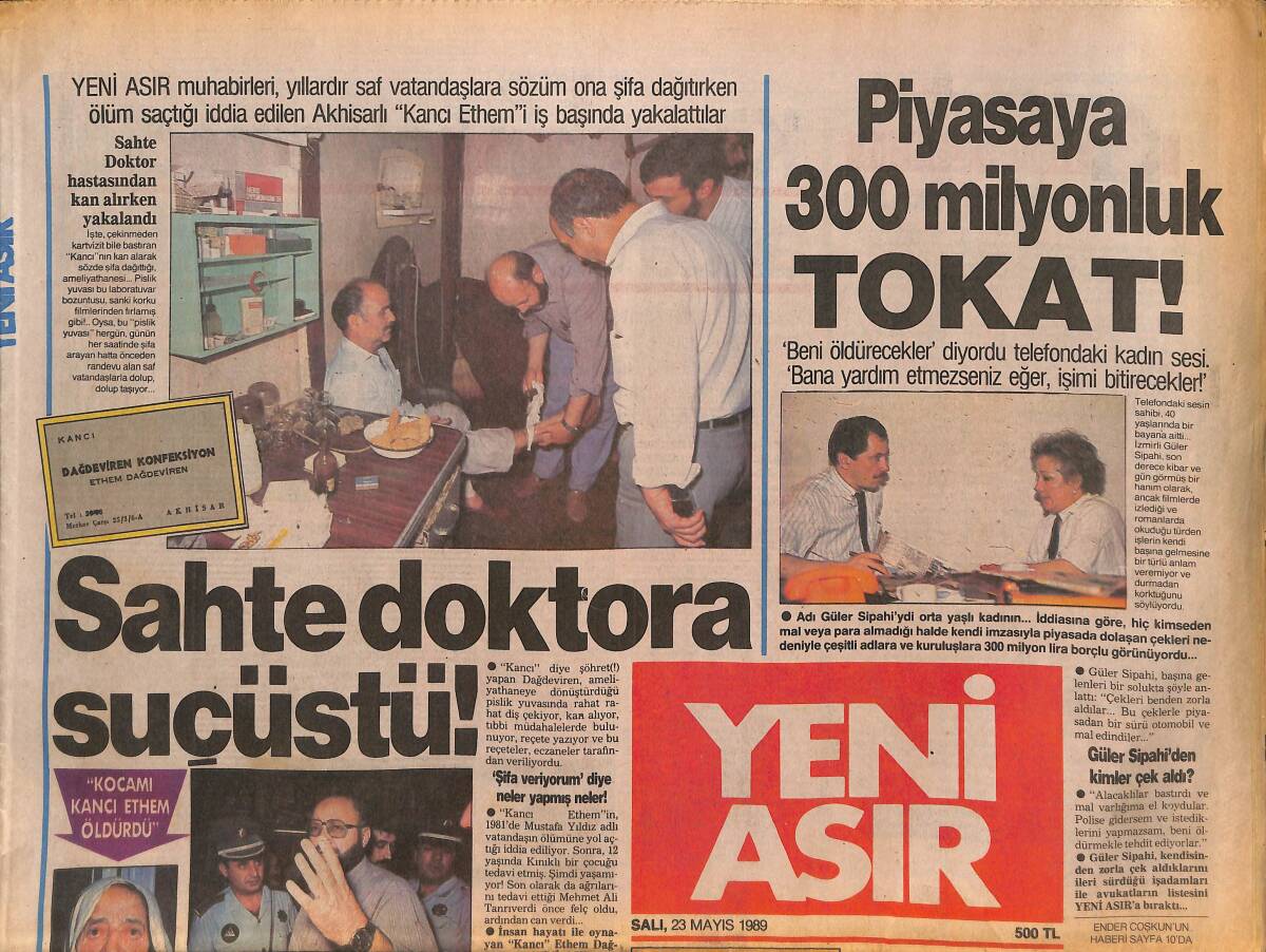 Yeni Asır Gazetesi 23 Mayıs 1989 - Galatasaray İviç'le Anlaştı - Milne , Beşiktaş Yönetimine Çattı GZ132139 - 1