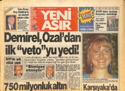 Yeni Asır Gazetesi 19 Aralık 1991 - DYP'den İşsize Boyacı Sandığı - Demirel Özal'dan İlk Vetoyu Yedi GZ131601 - Gökçekoleksiyon