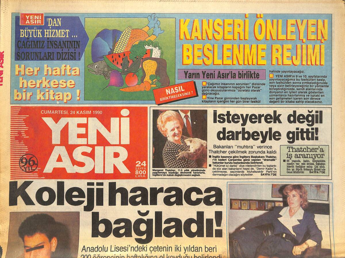 Yeni Asır Gazetesi 24 Kasım 1990 - TRT , Hülya Avşar'ı Ne Kadar Soyacak ? - Demirel'in Şov Günü GZ133555 - 1