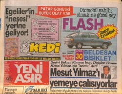 Yeni Asır Gazetesi 25 Ağustos 1989 - Fuar Akasyalar, Lunapark, Ekici Över - Bülent Ersoy, İbrahim Tatlıses, Ahu Tuğba, Hülya Avşar, Ahmet Kaya, Emrah GZ132172 - 1