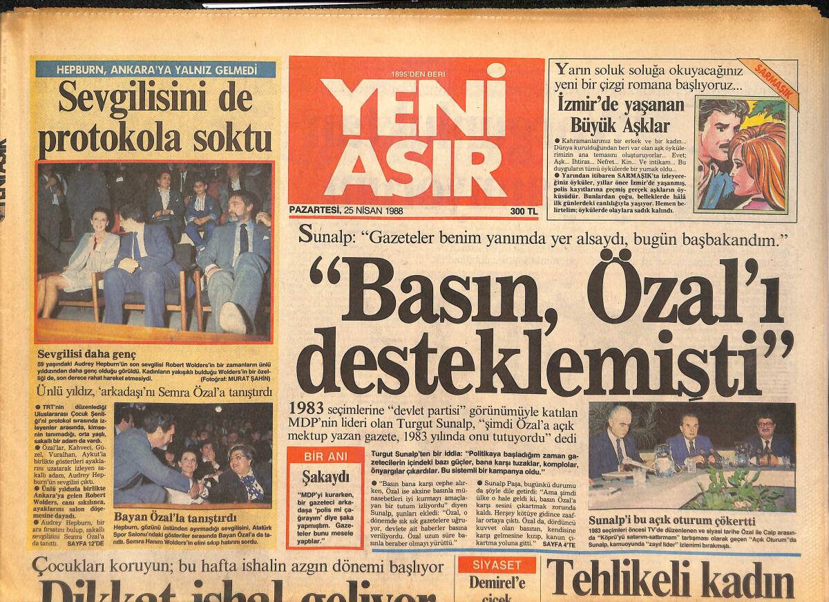 Yeni Asır Gazetesi 25 Nisan 1988 - İzmir'e Çıplak Manken Akını !.. - Taşar'dan Operasyon GZ133619 - 1