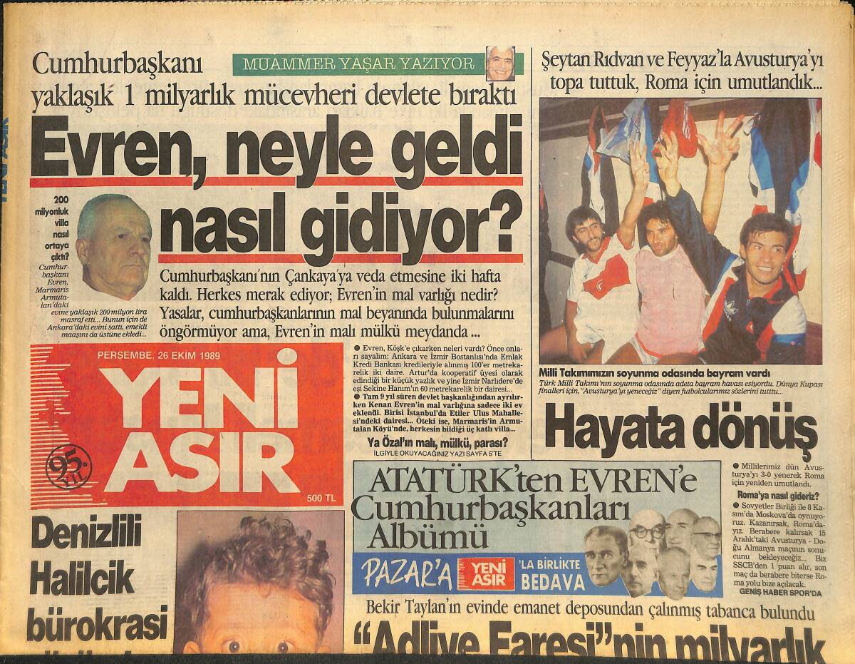Yeni Asır Gazetesi 26 Ekim 1989 - Polise Tokat Atan Zsa Zsa , 60'ından Sonra 3 Gün Hapis Yatacak ! - ANAP'ta Gariplikler GZ133792 - 1