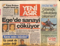 Yeni Asır Gazetesi 26 Ocak 1989 - İsrail'den Özal'a Takviye Geliyor... - Ege'de Sanayi Çöküyor GZ132081 - Gökçekoleksiyon