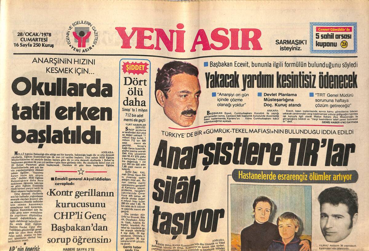 Yeni Asır Gazetesi 28 Ocak 1978 - Türkiye Halter Şampiyonası Bugün İzmir'de Başlıyor GZ134366 - 1