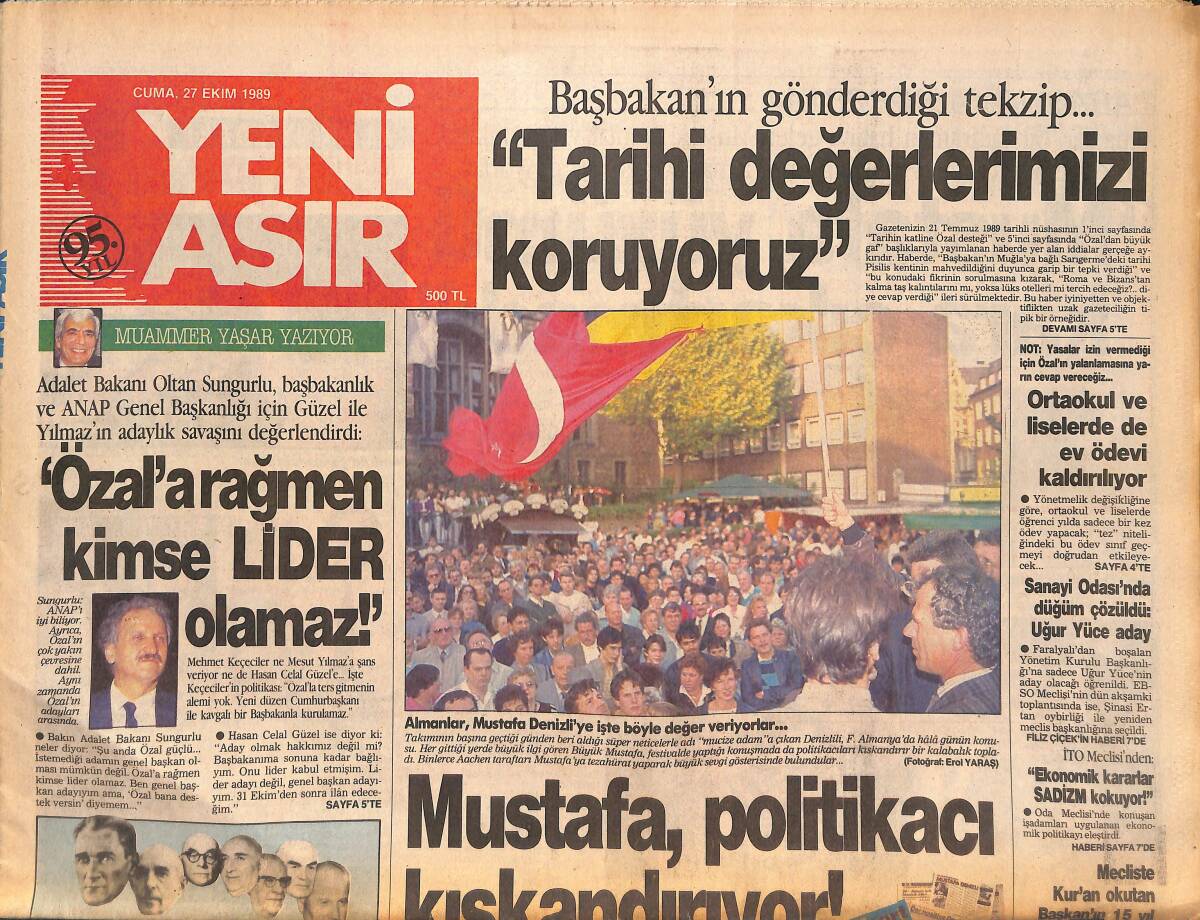 Yeni Asır Gazetesi 27 Ekim 1989 - Sovyetler Birliği 6 Aydır Maç Kazanamıyor - İzmir Bugün Çorba GZ131545 - 1