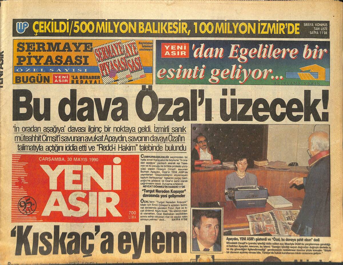 Yeni Asır Gazetesi 30 Mayıs 1990 - Piontek'e Dokunmayın - Sabancı , Muhalefeti Çok Fena Kızdırdı ! GZ133553 - 1