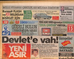 Yeni Asır Gazetesi 31 Ağustos 1989 - Fuar Ekici Över : Bülent Ersoy, İbrahim Tatlıses, Nilüfer, Kayahan, Muazzez Abacı, Emrah, Ahmet Kaya, Ahu Tuğba GZ132169 - 1