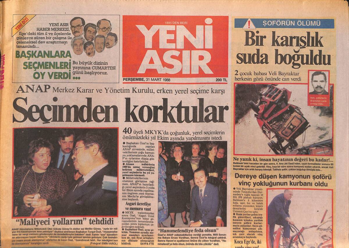 Yeni Asır Gazetesi 31 Mart 1988 - KSK Sakatlar Ordusuna Döndü - Egebank Yönetiminde Değişiklik GZ134387 - 1