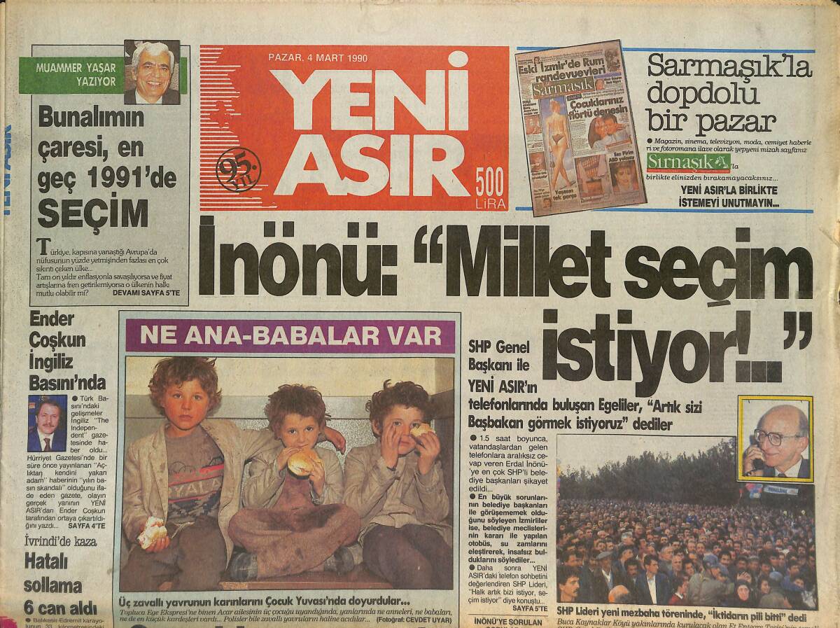Yeni Asır Gazetesi 4 Mart 1990 - Kıbrıs İçin İpler Koptu - KSK'ye Kıydılar GZ133786 - 1