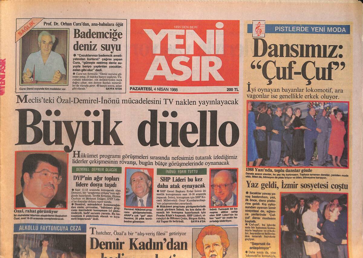 Yeni Asır Gazetesi 4 Nisan 1988 - İzmirliler , Artık Gürültüye Vurdumduymaz ! - Yaz Geldi , İzmir Sosyetesi Coştu GZ134389 - 1