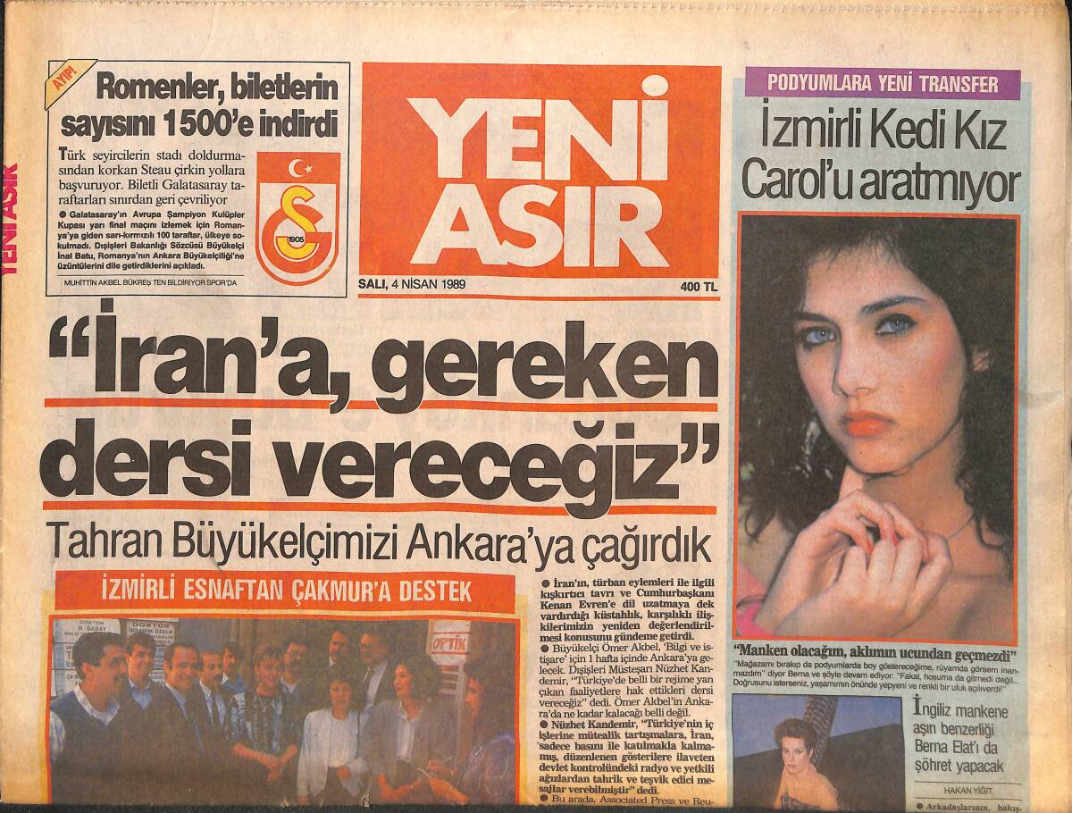 Yeni Asır Gazetesi 4 Nisan 1989 - KSK'nin Son İcadı - Zeytinyağı İhracatımız Komili'den Sorulacak GZ133801 - 1