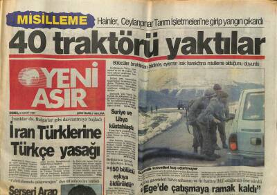 Yeni Asır Gazetesi 6 Mart 1987 - İran Türklerine Türkçe Yasağı GZ61855 - 1