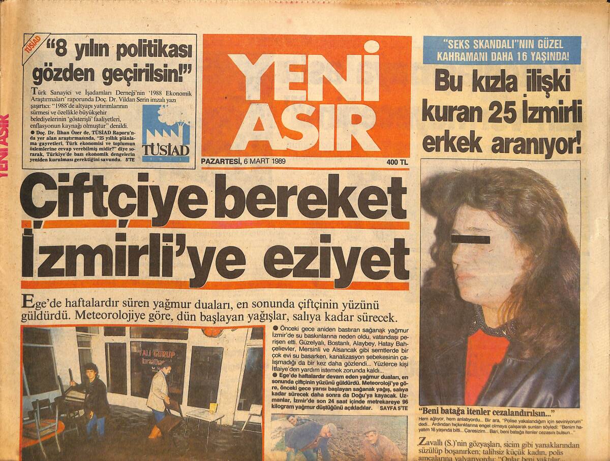 Yeni Asır Gazetesi 6 Mart 1989 - İran , İngiltere'ye Baskı Yapıyor : 'Kitabı Toplatın' - Kıbrıs'ta Kritik Gün GZ133759 - 1