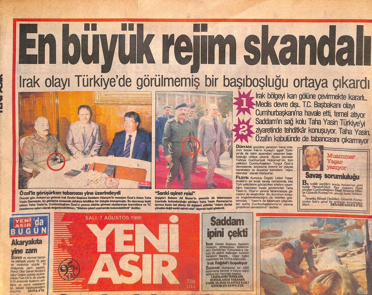 Yeni Asır Gazetesi 7 Ağustos 1990 - KSK'den Altay'a Ders - Dikili'de Jaws GZ133476 - 1