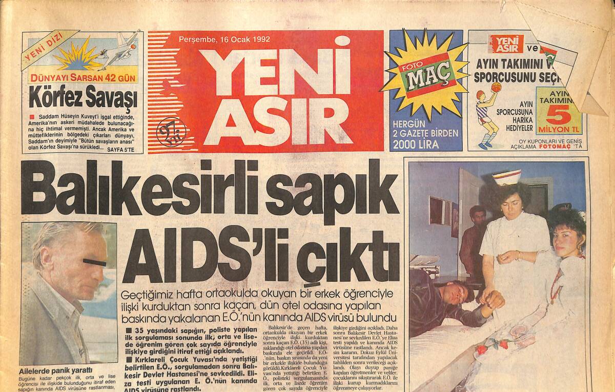 Yeni Asır Gazetesi 16 Ocak 1992 - Çakmur Ankara'ya Çağrıldı - Ali Çetinkaya'ya Estetik Müdahale GZ131591 - 1