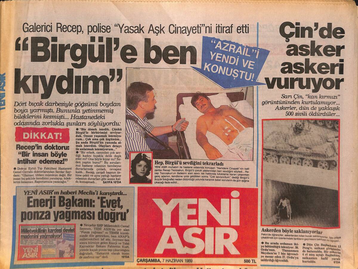 Yeni Asır Gazetesi 7 Haziran 1989 - Milyonlarca İranlı, Kefenden Parça Koparabilmek İçin Bekledi - Çin'de Kan Gövdeyi Götürüyor Asker Askeri Vuruyor GZ132203 - 1