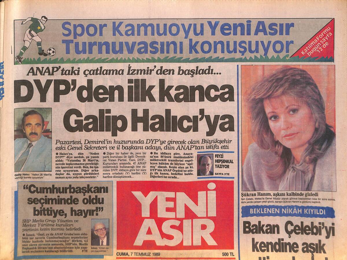 Yeni Asır Gazetesi 7 Temmuz 1989 - Kenan Evren'in Nişanlarını Askeri Müze'den Çaldılar - KSK'deki Krize Selçuk Yaşar Elkoydu GZ134401 - 1