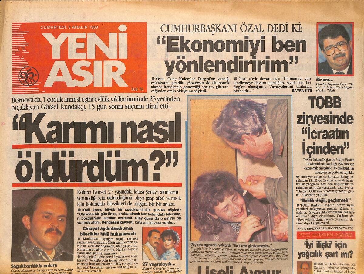 Yeni Asır Gazetesi 9 Aralık 1989 - Genç Altay Beşiktaş Kantarında - TANSAŞ , İzmir'de 300 Liraya Ekmek Satacak GZ134223 - 1