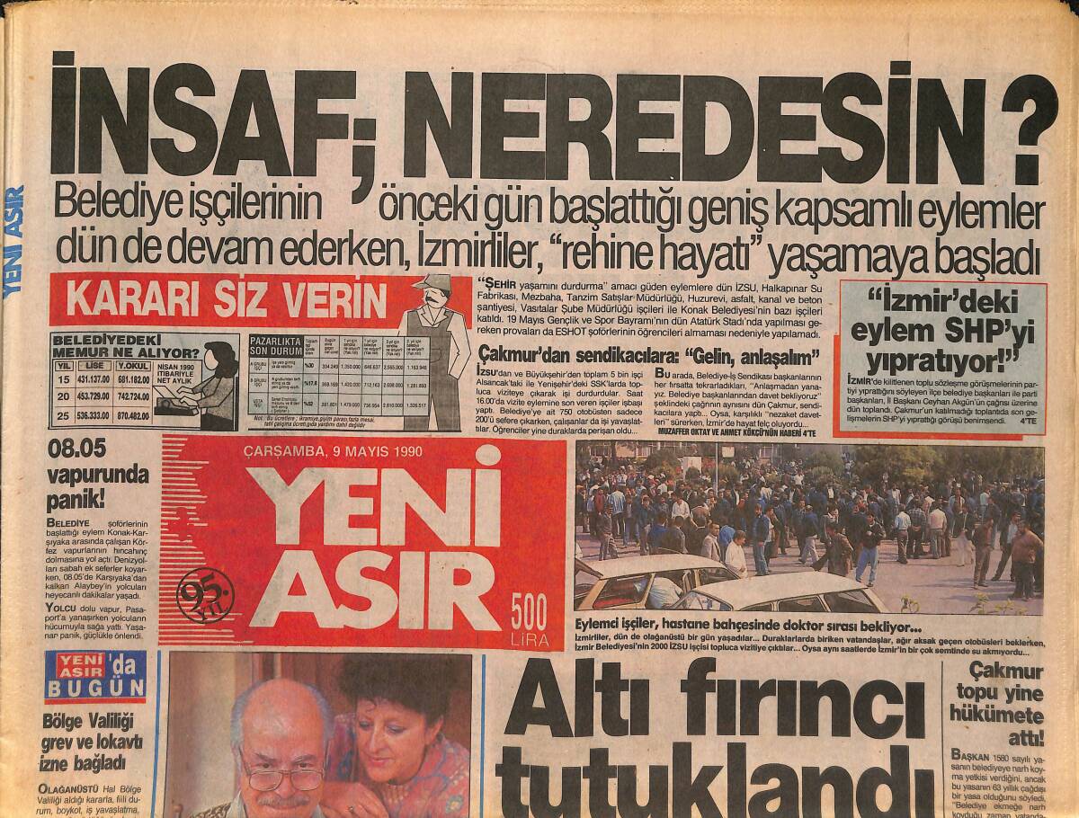 Yeni Asır Gazetesi 9 Mayıs 1990 - Demirel'den Özal'a Veryansın - Çakmur Topu Yine Hükümete Attı ! GZ133592 - 1
