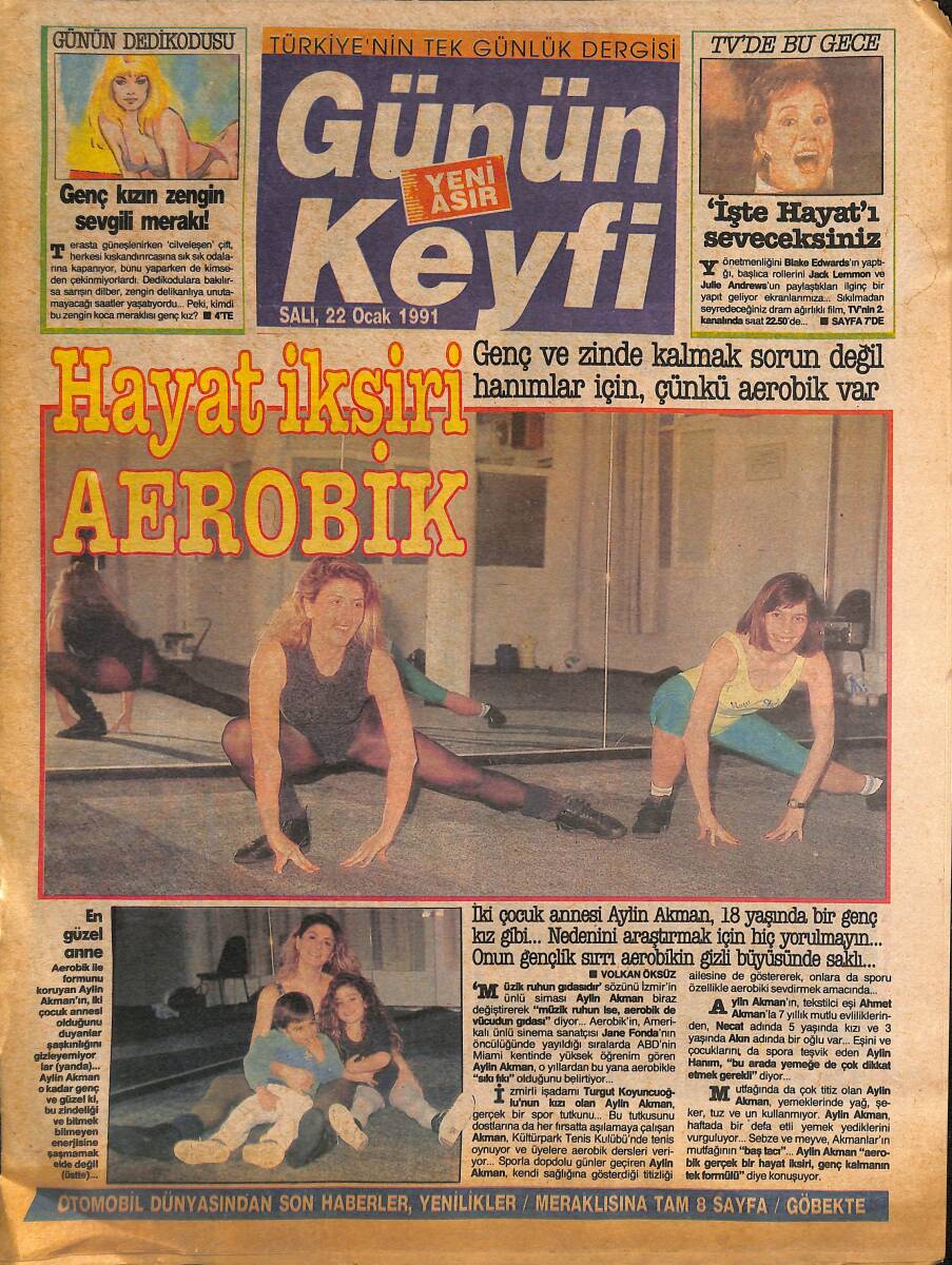 Yeni Asır Gazetesi Günün Keyfi Dergisi 22 Ocak 1991 - Aydın'daki Kokteylde İşadamları Buluştu - Abacı'dan Klasik Ziyafeti GZ153677 - 1