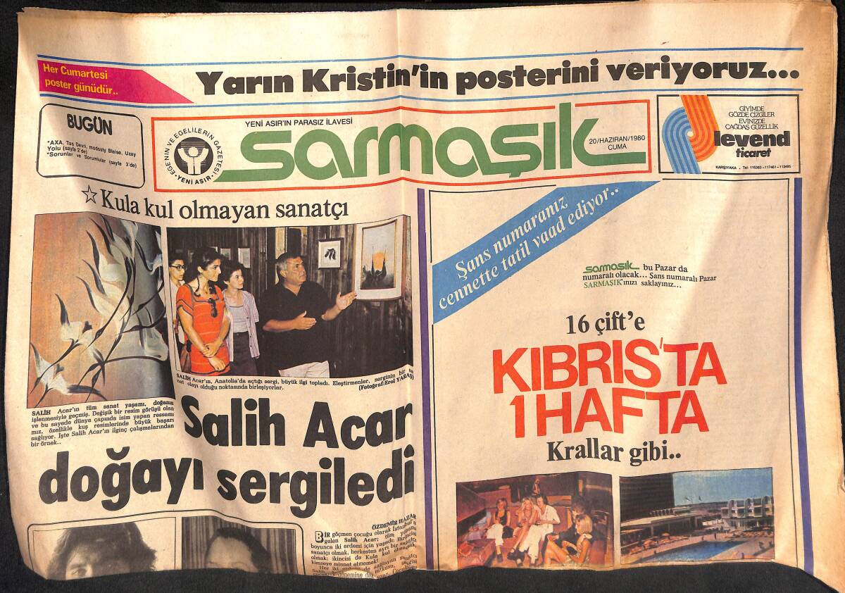 Yeni Asır Gazetesi Sarmaşık Eki 20 Haziran 1980 - Diana Ross'la Travolta Saçsaça-Başbaşa Kavga Ettiler GZ134194 - 1