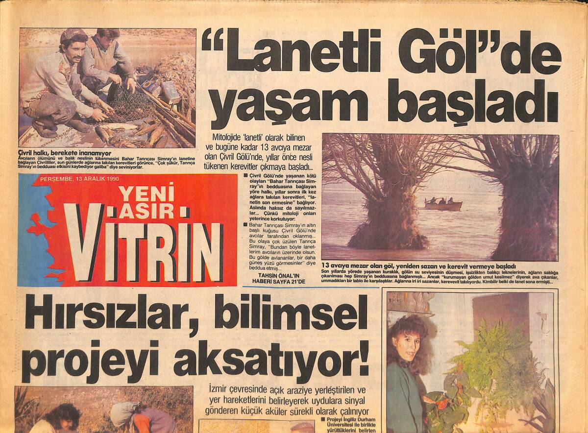Yeni Asır Gazetesi Vitrin Eki 10 Aralık 1990 - Tanju 