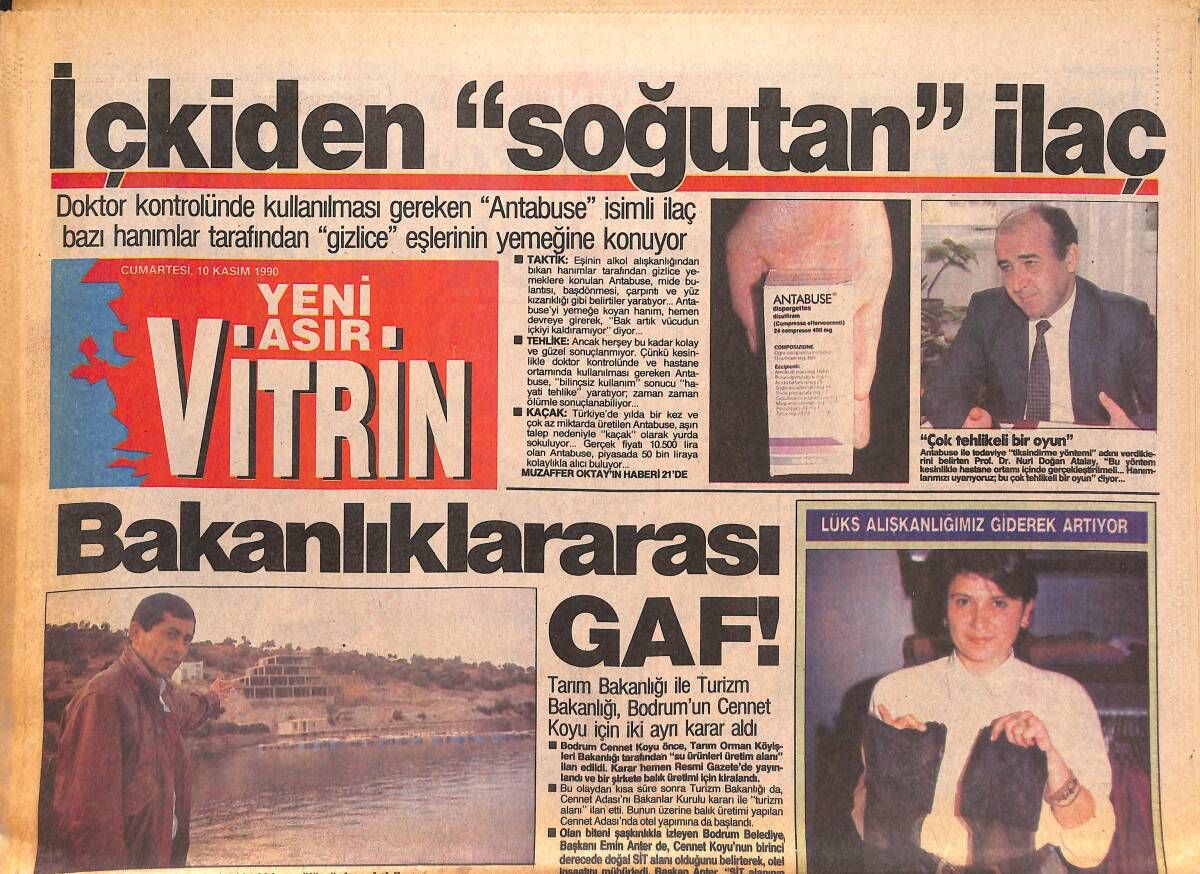 Yeni Asır Gazetesi Vitrin Eki 10 Kasım 1990 - Piontek'in Umudu Rıdvan - Bakanlıklararası Gaf GZ135008 - 1