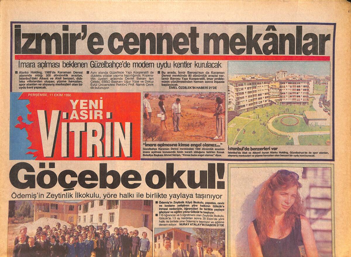 Yeni Asır Gazetesi Vitrin Eki 11 Ekim 1990 - Söke Ovası Elden Gidiyor - Cimbom'un Süper Atağı GZ135007 - 1