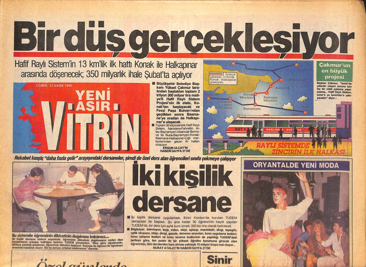 Yeni Asır Gazetesi Vitrin Eki 12 Ekim 1990 - Cumhurbaşkanı Turgut Özal Millileri Ziyaret Etti, Onlara Taktik Verdi - Potada Ezeli Rekabet GZ134797 - 1