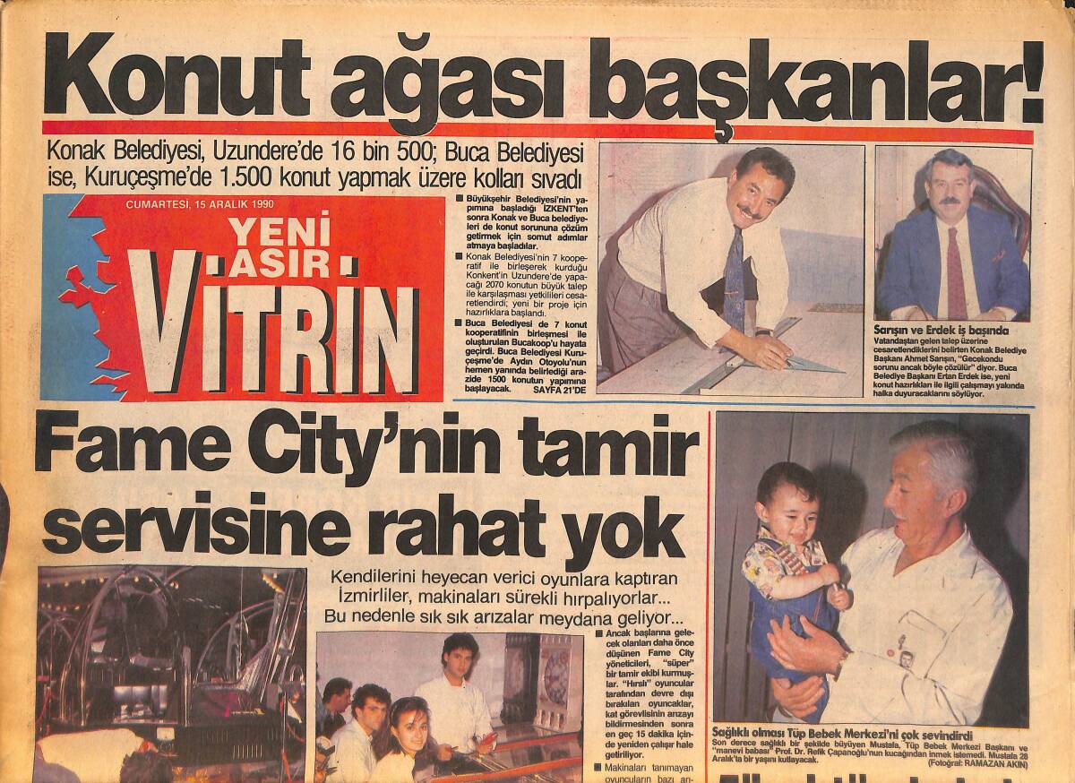 Yeni Asır Gazetesi Vitrin Eki 15 Aralık 1990 - Tüm Ege Bugün Aydınlı - Kosecki Galatasaray'da GZ134796 - 1