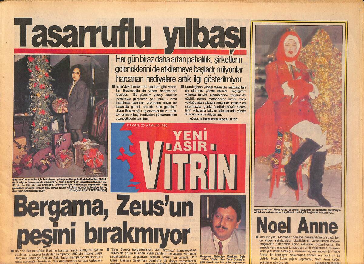 Yeni Asır Gazetesi Vitrin Eki 23 Aralık 1990 - Karşıyaka Kapkara - Sınav Sırası Altay Ve Aydın'da GZ134793 - 1