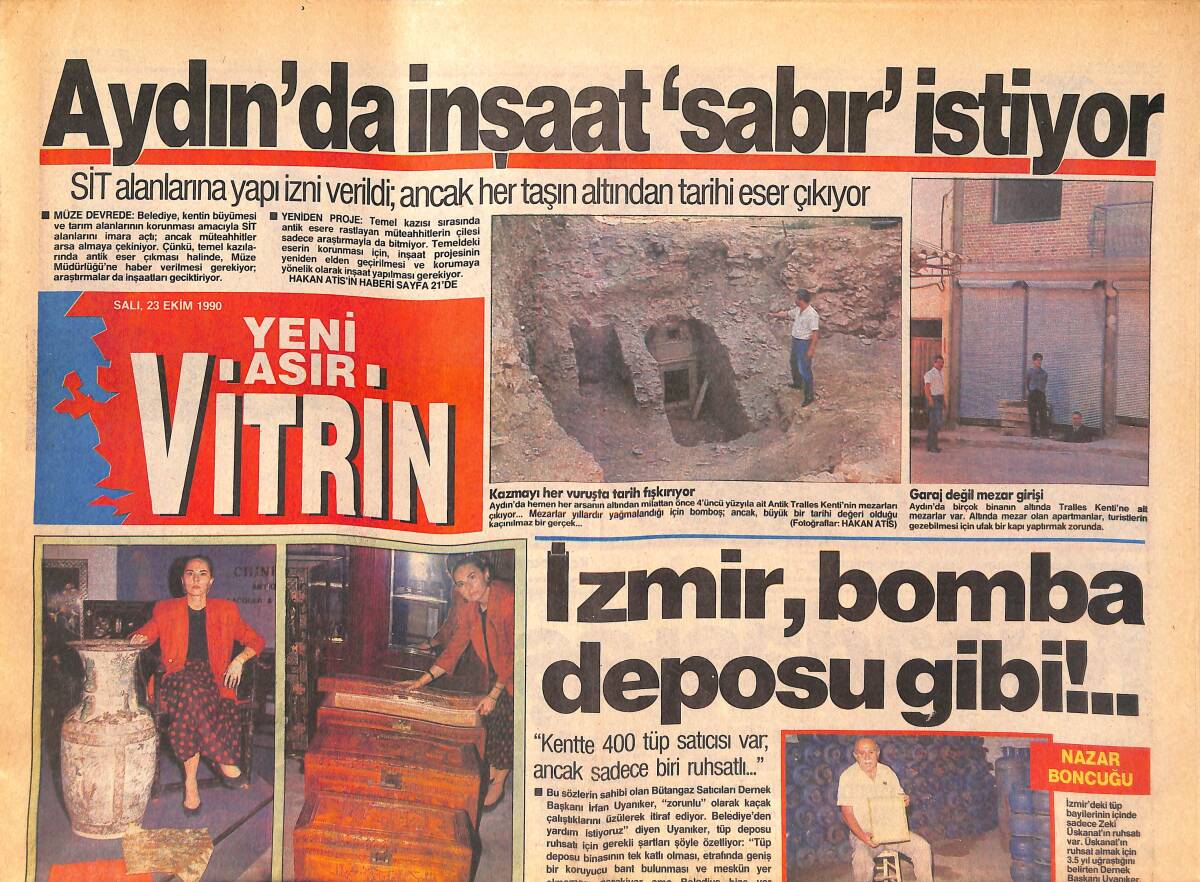 Yeni Asır Gazetesi Vitrin Eki 23 Ekim 1990 - Rıdvan Dilmen'in Cesareti - Urla'da Valiler Evi Yapılıyor GZ135048 - 1