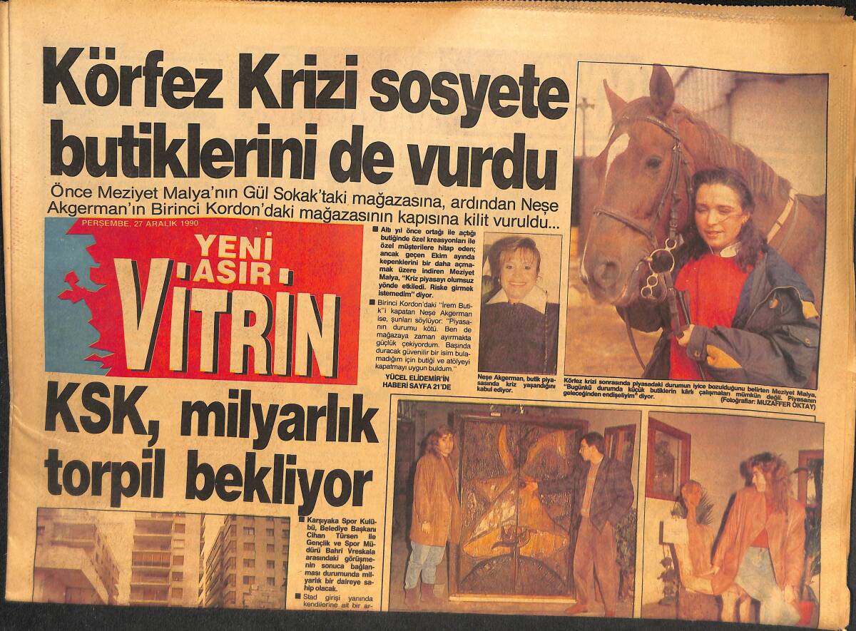 Yeni Asır Gazetesi Vitrin Eki 27 Aralık 1990 - Schumacher'den Muhteşem Jubile - Altınordu'ya Çifte Golcü GZ134798 - 1