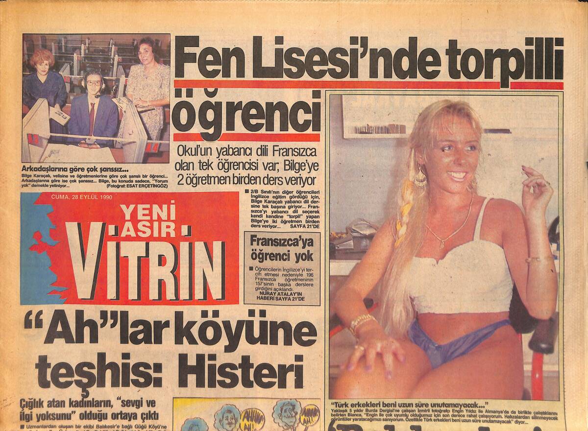Yeni Asır Gazetesi Vitrin Eki 28 Eylül 1990 - Trabzon'da Takımı Doktorlar Kuruyor - Tanju Beyin Travması Geçirdi GZ134790 - 1