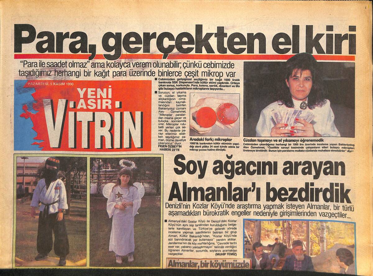 Yeni Asır Gazetesi Vitrin Eki 5 Kasım 1990 - İzmir'de Esnaftan Çok İşportacı Var - Körfez Ve KDV Artışı Enflasyonu Körükledi GZ134266 - 1