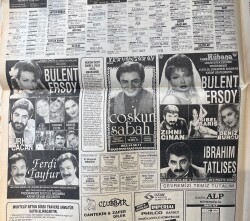 Yeni Asır Vitrin Gazetesi 10 Eylül 1990 - Bülent Ersoy, Ferdi Tayfur, İbrahim Tatlıses Afiş - Pamukçu'nun Başına Devlet Kuşu Kondu GZ136541 - 2