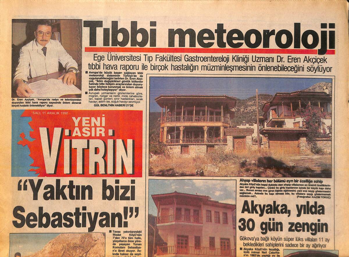 Yeni Asır Vitrin Gazetesi 11 Aralık 1990 - Aydın Polisi'ne 'Kibarlık' Dersi! - Ege'de Yılın Futbol Olayı! GZ136907 - 1