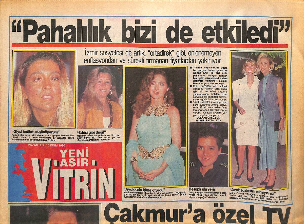 Yeni Asır Vitrin Gazetesi 15 Ekim 1990 - Galatasaray Pisa'ya Döndü - Çakmur'a Özel TV Stüdyosu GZ153739 - 1
