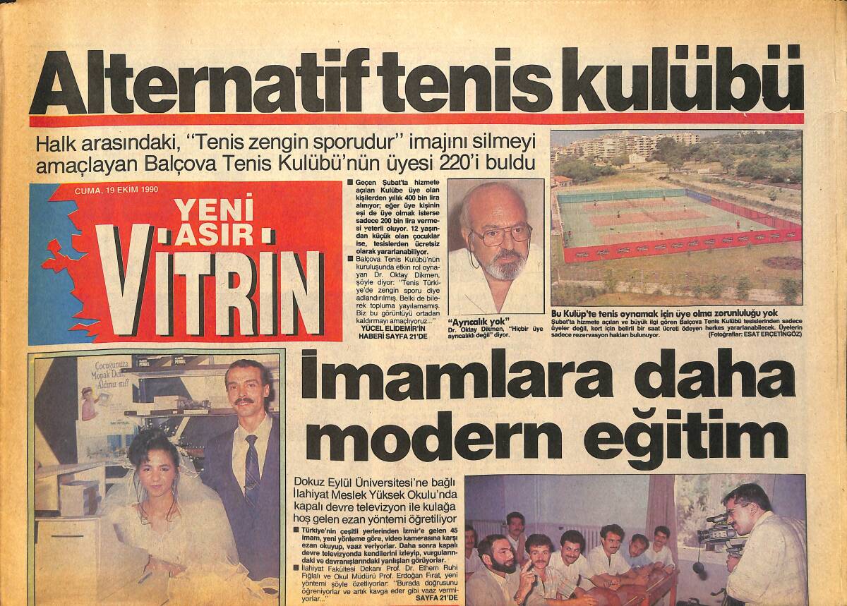Yeni Asır Vitrin Gazetesi 19 Ekim 1990 - Tansaş, Dışarıya Gelin Vermiyor - Rıdvan Karşıyaka Kadrosunda GZ153763 - 1