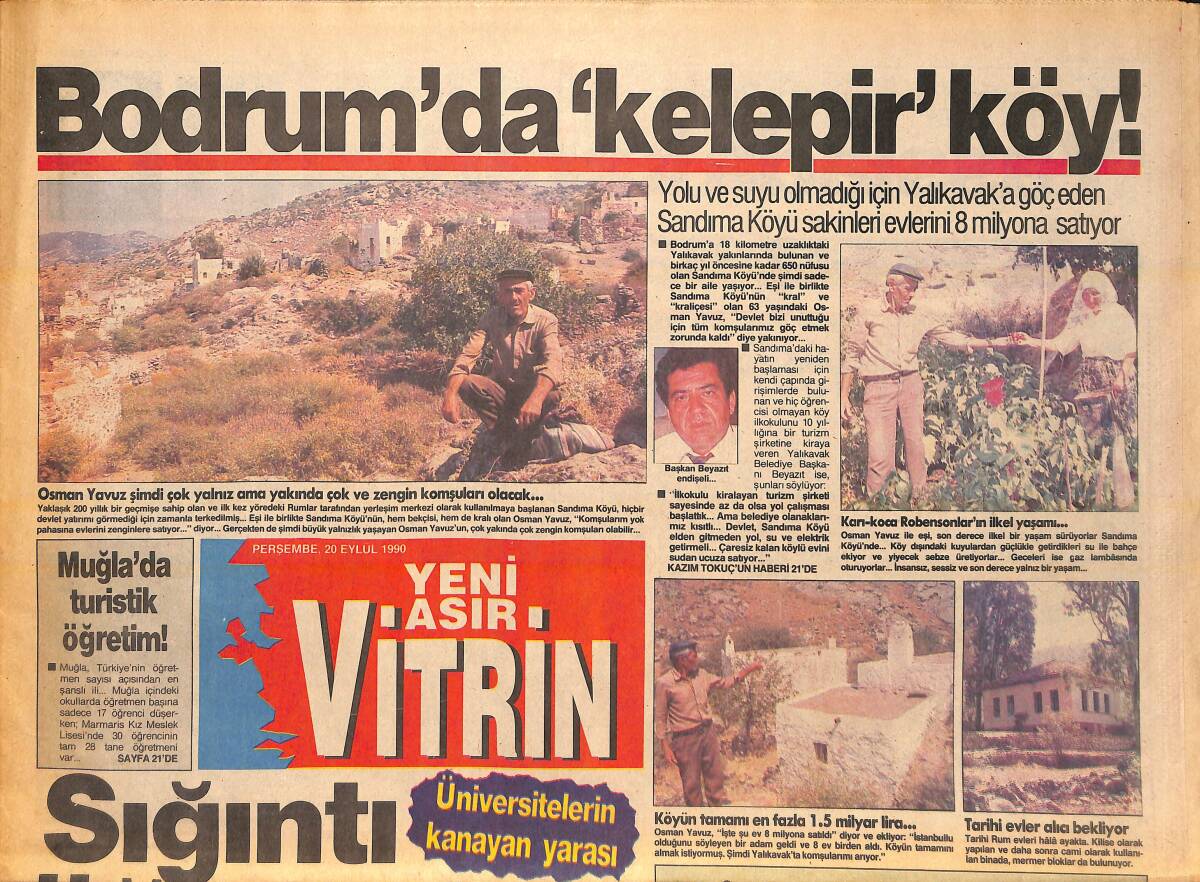 Yeni Asır Vitrin Gazetesi 20 Eylül 1990 - Yassıada Kararları Geçersiz Sayılmalı! - Cumhurbaşkanı Turgut Özal Güzel Golleri Göremedi! GZ136912 - 1