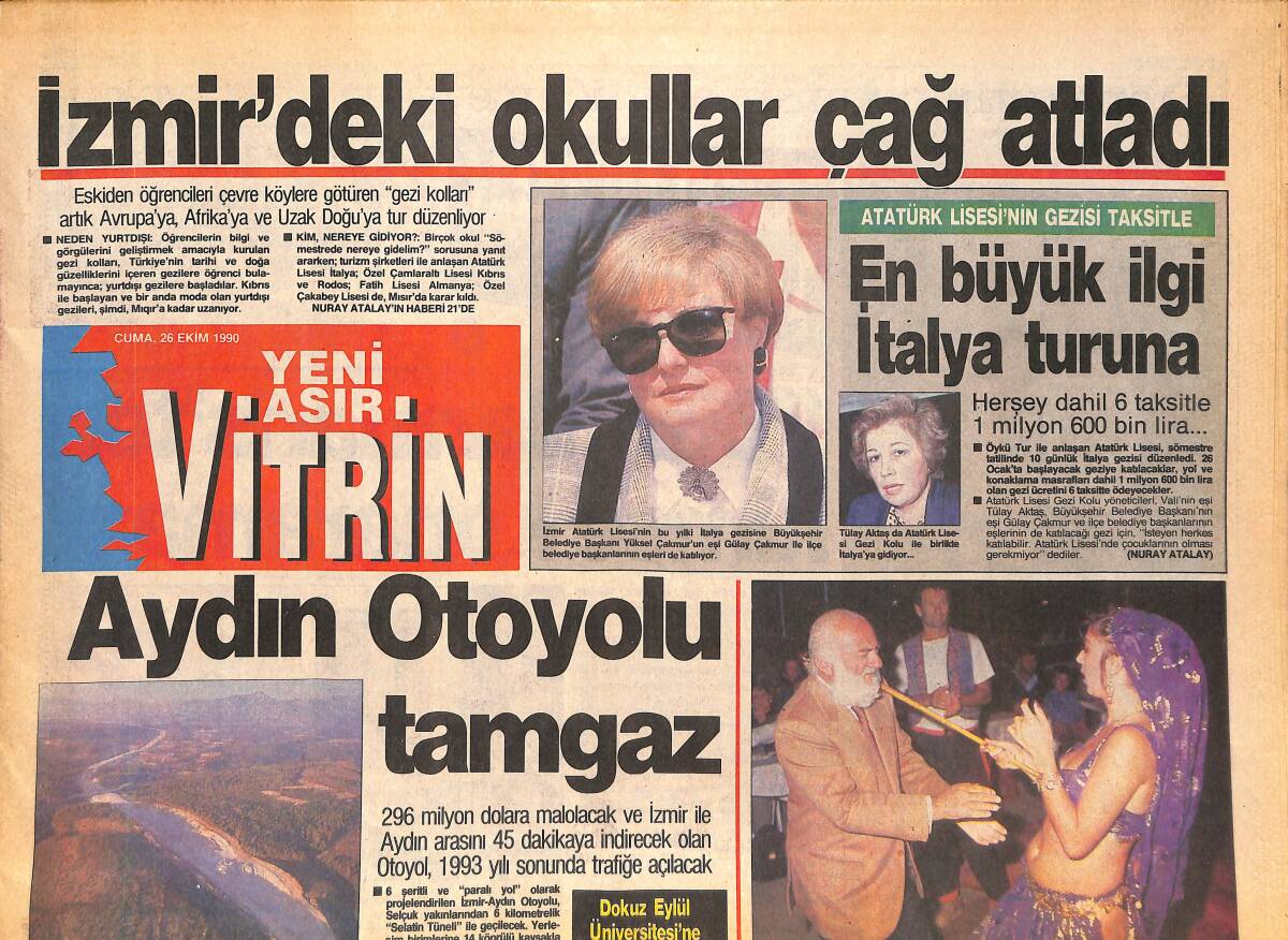 Yeni Asır Vitrin Gazetesi 26 Ekim 1990 - Rahmi Koç Japonlarla Ortak Restoran Açtı - İzmir'deki Okullar Çağ Atladı GZ136539 - 1