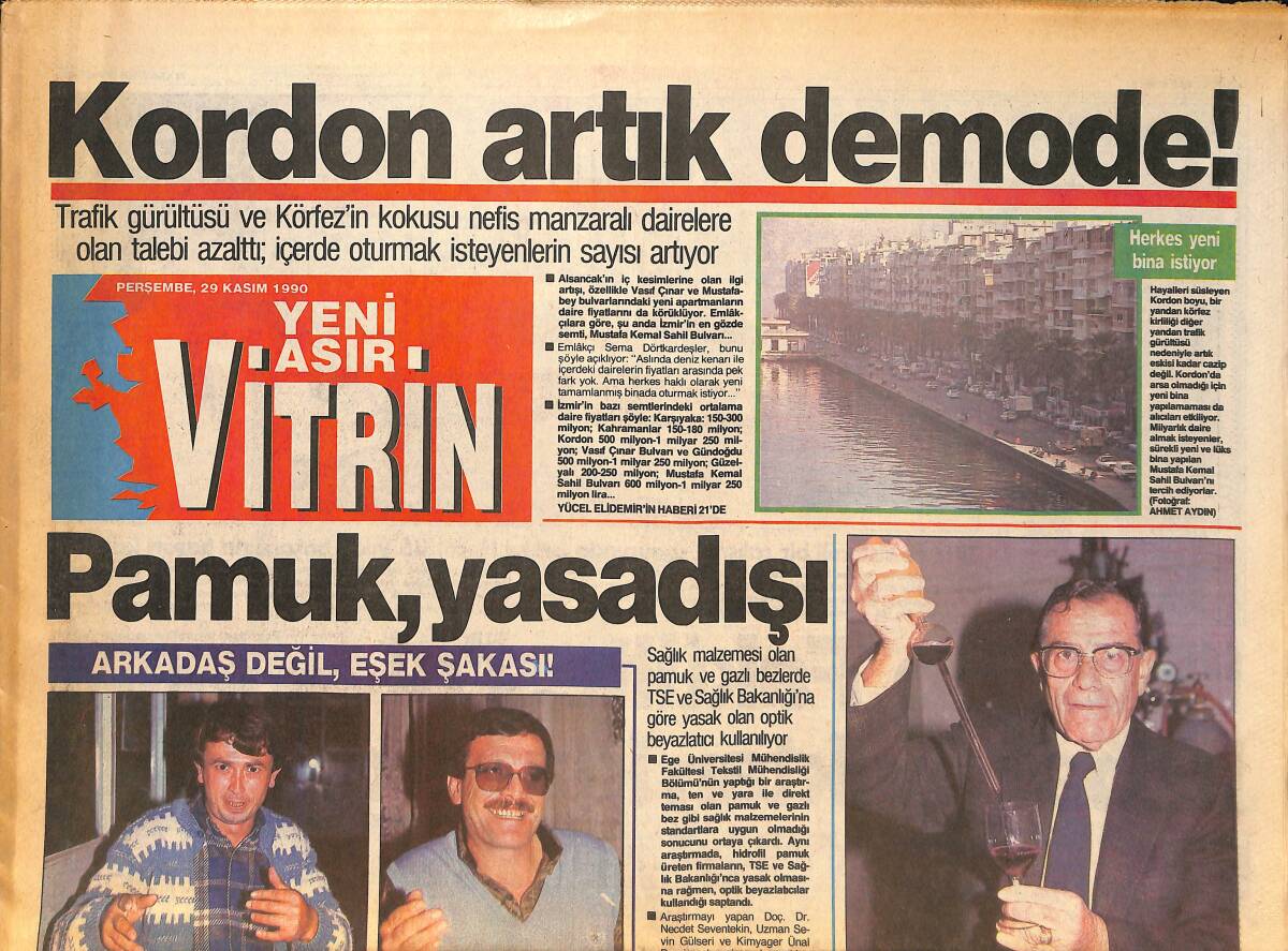 Yeni Asır Vitrin Gazetesi 29 Kasım 1990 - Cem Boyner : Benden Politikacı Olmaz - Hentbol'da Antrenör Skandalı! GZ136600 - 1